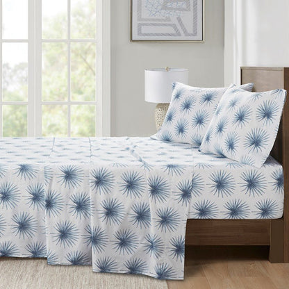 New! Nautical And Coastal Print Blue Palmetto Sheet Sets - 100% Cotton - Percale - Quahog Bay Bedding