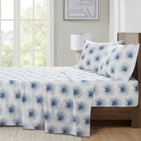 New! Nautical And Coastal Print Blue Palmetto Sheet Sets - 100% Cotton - Percale - Quahog Bay Bedding