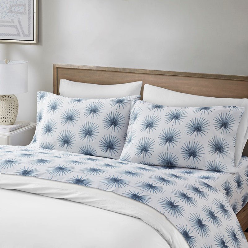 New! Nautical And Coastal Print Blue Palmetto Sheet Sets - 100% Cotton - Percale - Quahog Bay Bedding