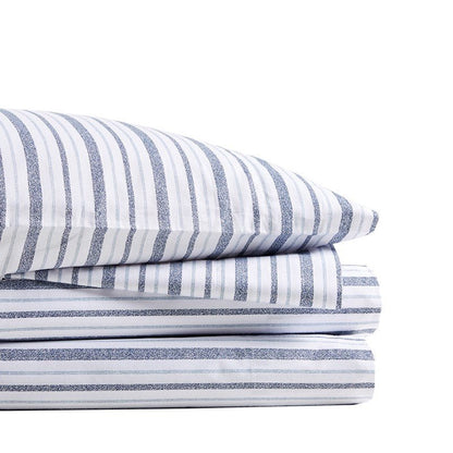 New! Nautical Print Blue Striped Sheet Sets - 100% Cotton - Percale - Nautical Sheets - Quahog Bay Bedding