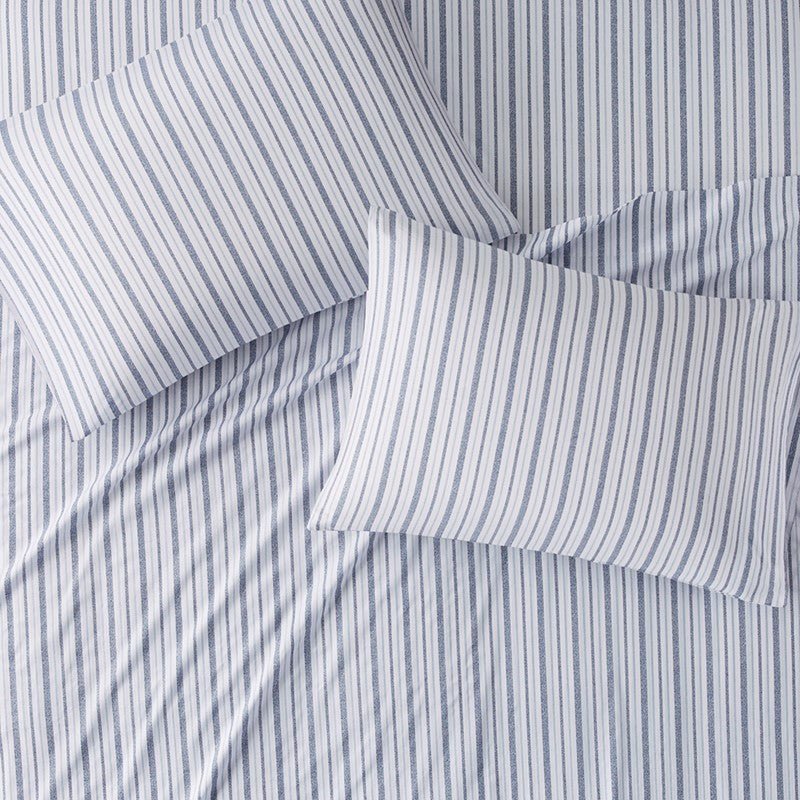 New! Nautical Print Blue Striped Sheet Sets - 100% Cotton - Percale - Nautical Sheets - Quahog Bay Bedding