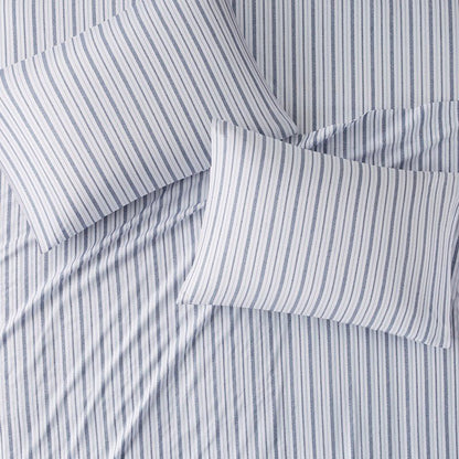New! Nautical Print Blue Striped Sheet Sets - 100% Cotton - Percale - Nautical Sheets - Quahog Bay Bedding