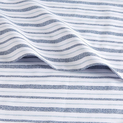 New! Nautical Print Blue Striped Sheet Sets - 100% Cotton - Percale - Nautical Sheets - Quahog Bay Bedding