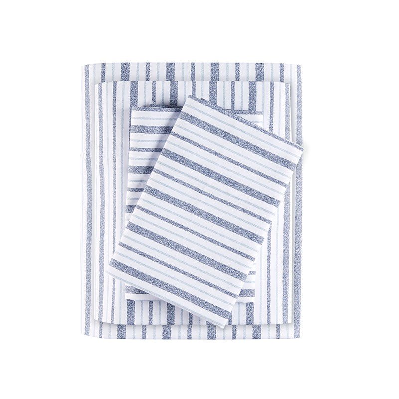 New! Nautical Print Blue Striped Sheet Sets - 100% Cotton - Percale - Nautical Sheets - Quahog Bay Bedding