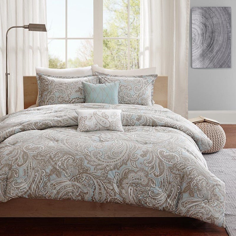 New! Ronan 5 Piece Cotton Comforter Set - Floral Medallion Comforter Sets - Quahog Bay Bedding
