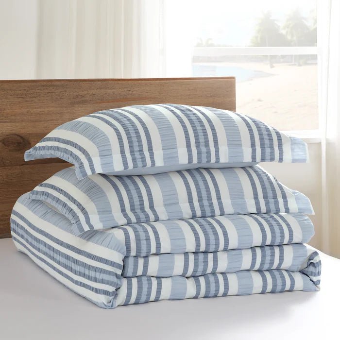 New! Seaside Stripes Duvet Cover Set - Coastal Duvets - Quahog Bay Bedding