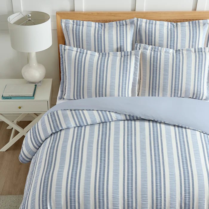 New! Seaside Stripes Duvet Cover Set - Coastal Duvets - Quahog Bay Bedding
