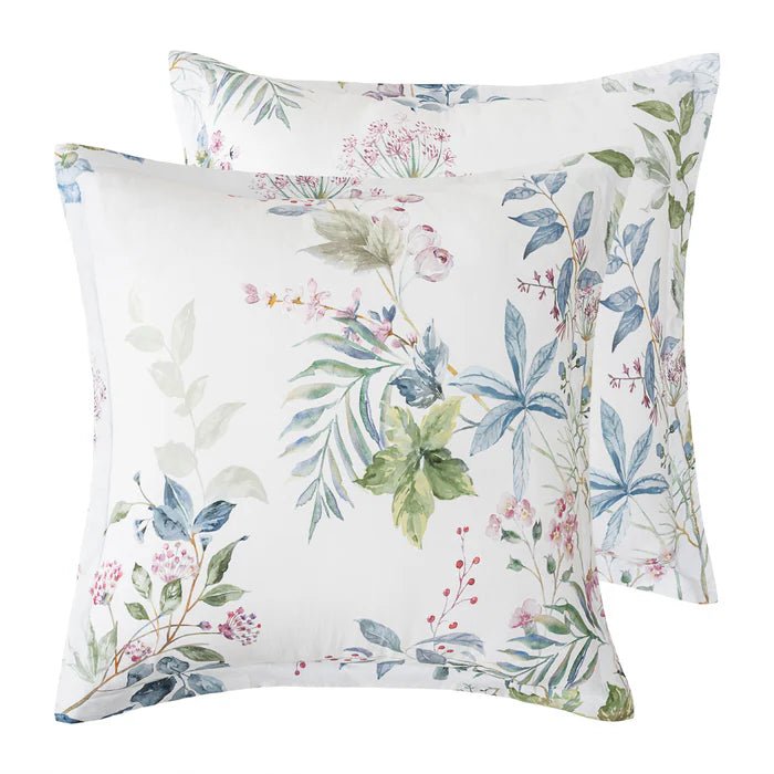 New! Seraphine Blooms Euro Sham Set of 2 - Floral Bedding Shams - Quahog Bay Bedding