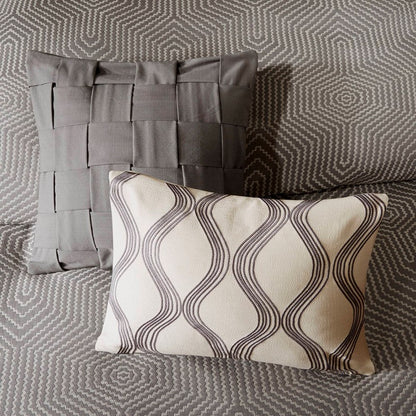 New! Shades of Serenity Oversized Jacquard Comforter Set - Grey - Quahog Bay Bedding