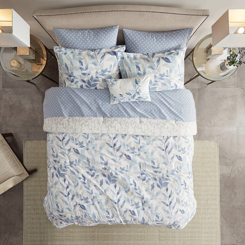 New! Sofia Reversible Comforter Set with Bed Sheets - Floral Botanical Comforters - Quahog Bay Bedding
