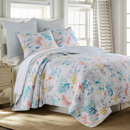 New! Whimsical Sea Quilt Set - Coastal Quilt Sets - Ocean Life Motifs - Quahog Bay Bedding
