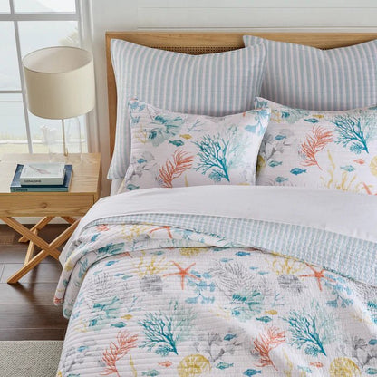 New! Whimsical Sea Quilt Set - Coastal Quilt Sets - Ocean Life Motifs - Quahog Bay Bedding