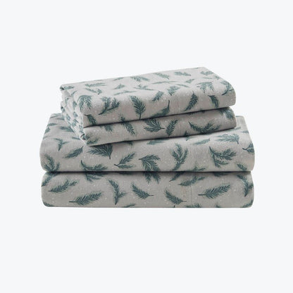 New! Woolrich 100% Cotton Printed Flannel Sheet Set - Pine Branches - Quahog Bay Bedding