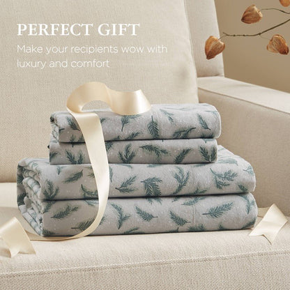 New! Woolrich 100% Cotton Printed Flannel Sheet Set - Pine Branches - Quahog Bay Bedding