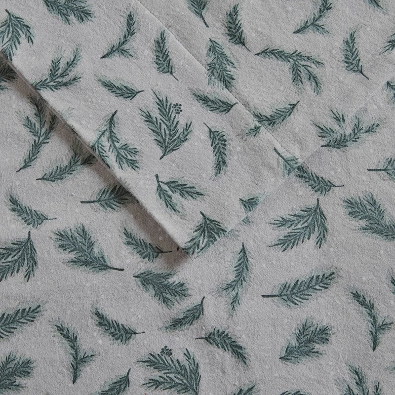 New! Woolrich 100% Cotton Printed Flannel Sheet Set - Pine Branches - Quahog Bay Bedding