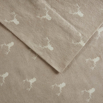 New! Woolrich 100% Cotton Printed Flannel Sheet Set - Stag Head - Quahog Bay Bedding