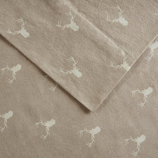 Woolrich Stag Head Flannel Sheet Set – 100% Cotton by Quahog Bay Bedding