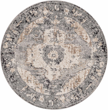 Newalla Charcoal & Brown Area Rug - Traditional Design | Medium Pile - Quahog Bay Bedding