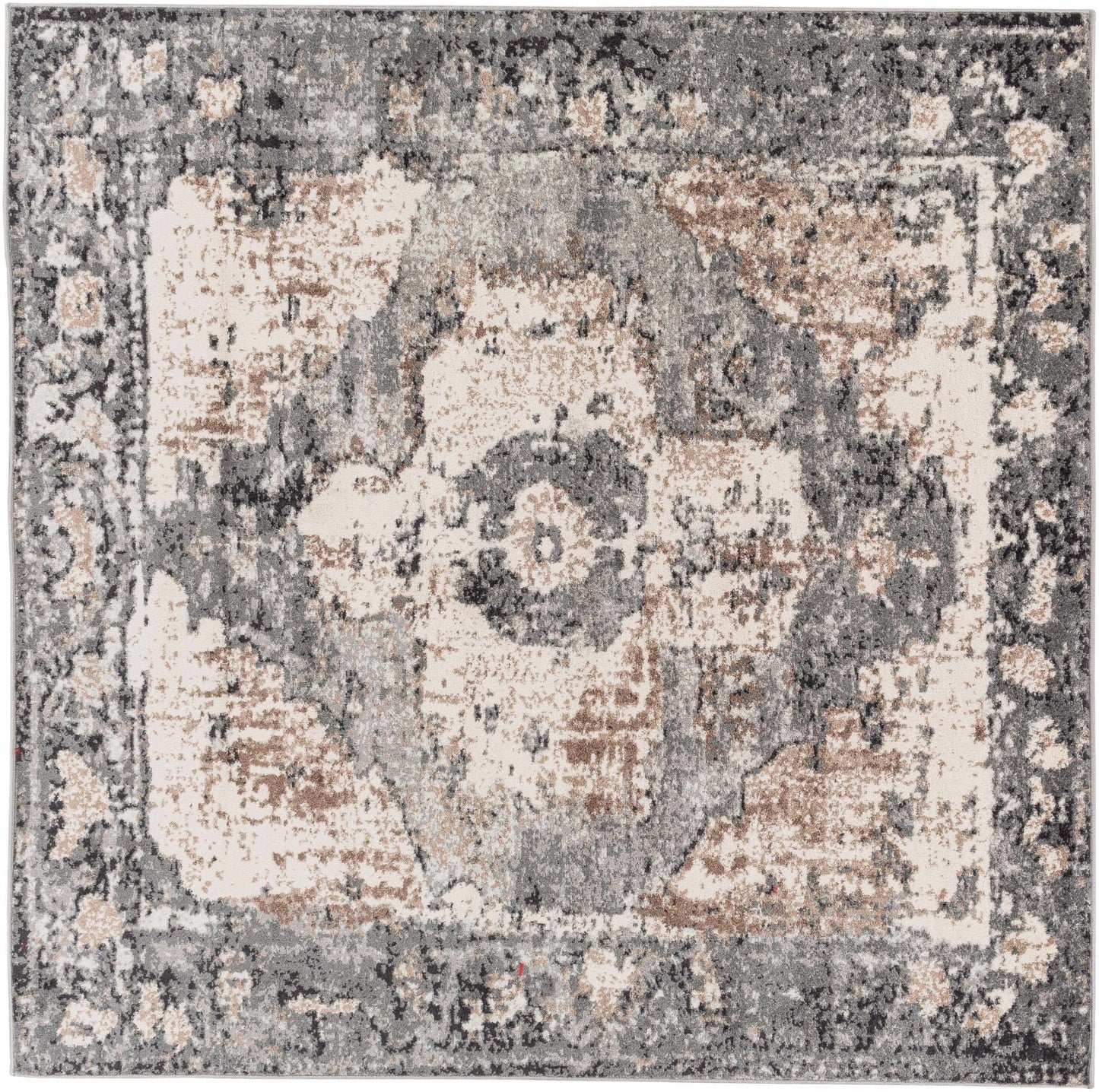 Newalla Charcoal & Brown Area Rug - Traditional Design | Medium Pile - Quahog Bay Bedding