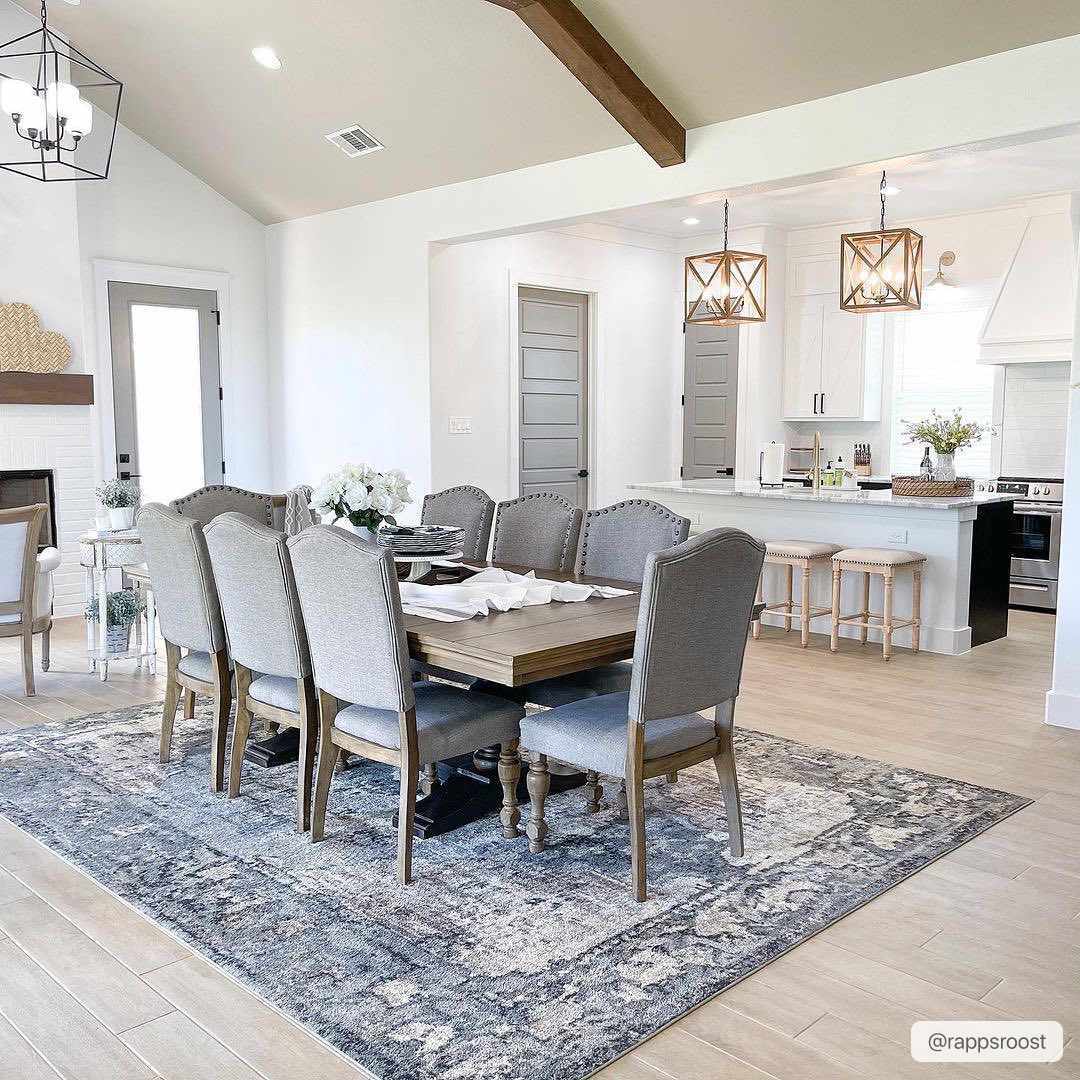 Newalla Charcoal & Brown Area Rug - Traditional Design | Medium Pile - Quahog Bay Bedding