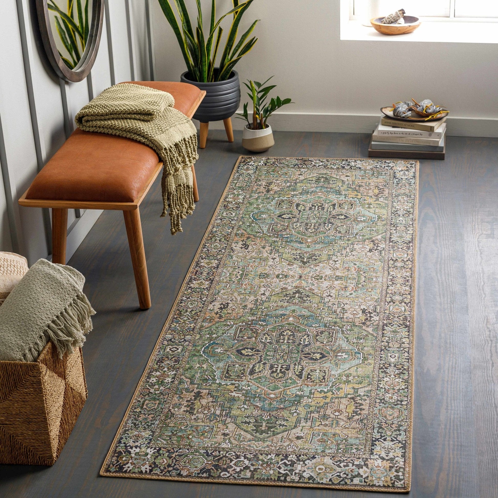 Neyland Sage Green Area Rug - Quahog Bay Bedding