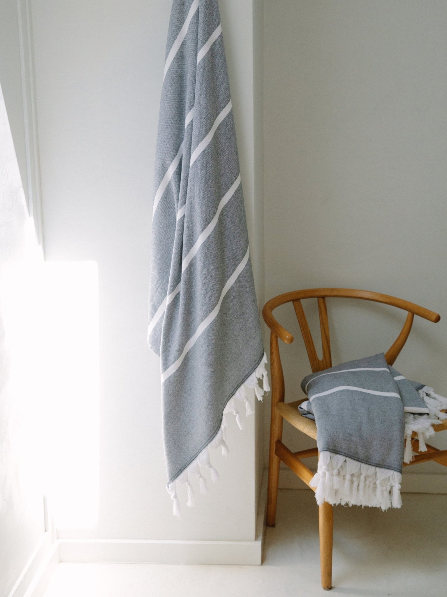 Night Charcoal Positano Turkish Towel - Quahog Bay Bedding