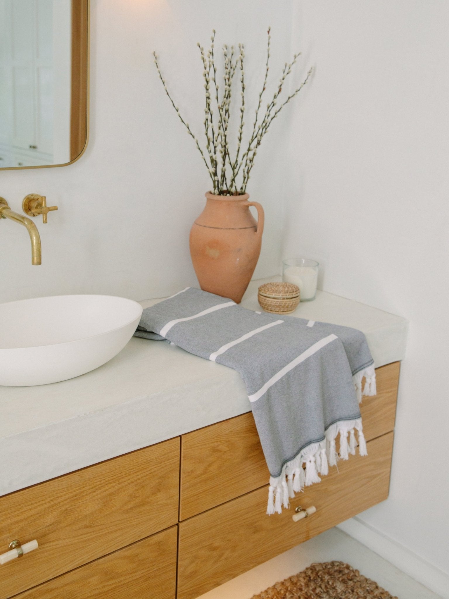 Night Charcoal Positano Turkish Towel - Quahog Bay Bedding