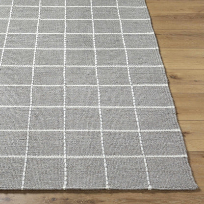 Nissa Gray Checkered Wool Rug - Quahog Bay Bedding