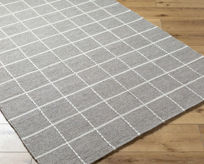Nissa Gray Checkered Wool Rug - Quahog Bay Bedding