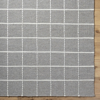 Nissa Gray Checkered Wool Rug - Quahog Bay Bedding