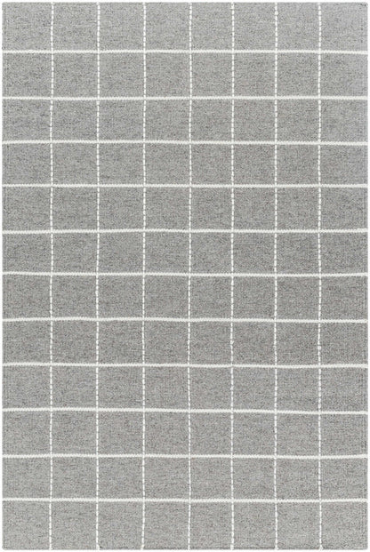 Nissa Gray Checkered Wool Rug - Quahog Bay Bedding