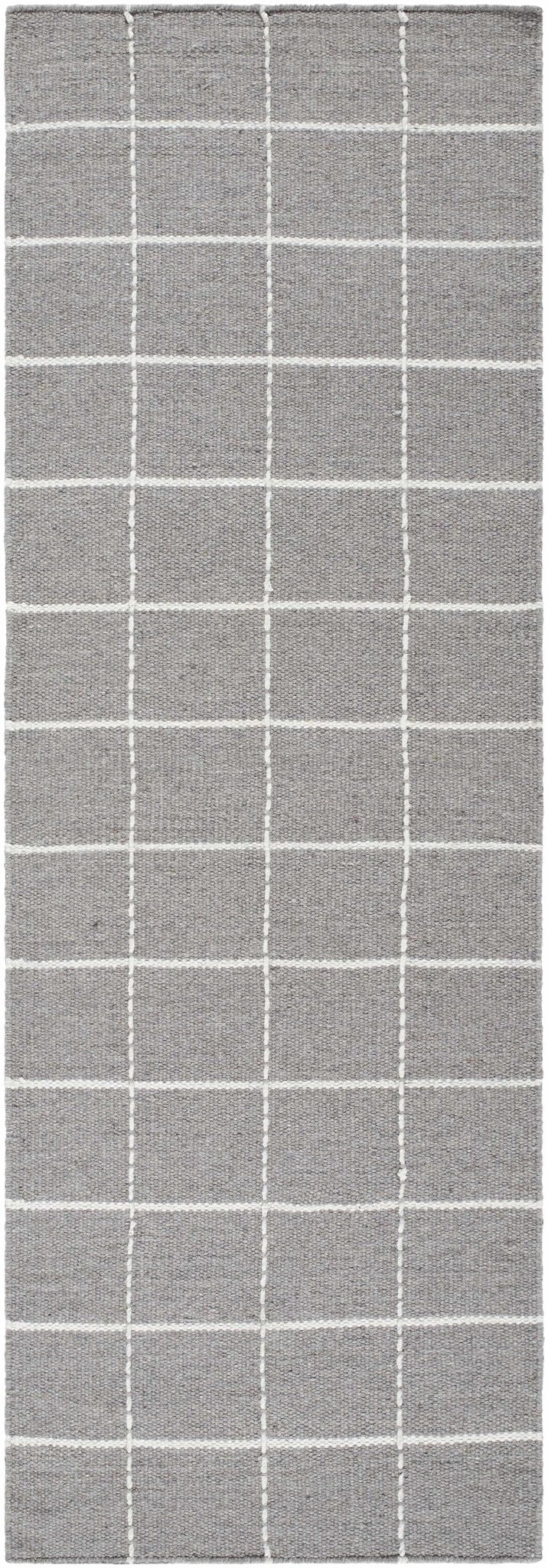 Nissa Gray Checkered Wool Rug - Quahog Bay Bedding