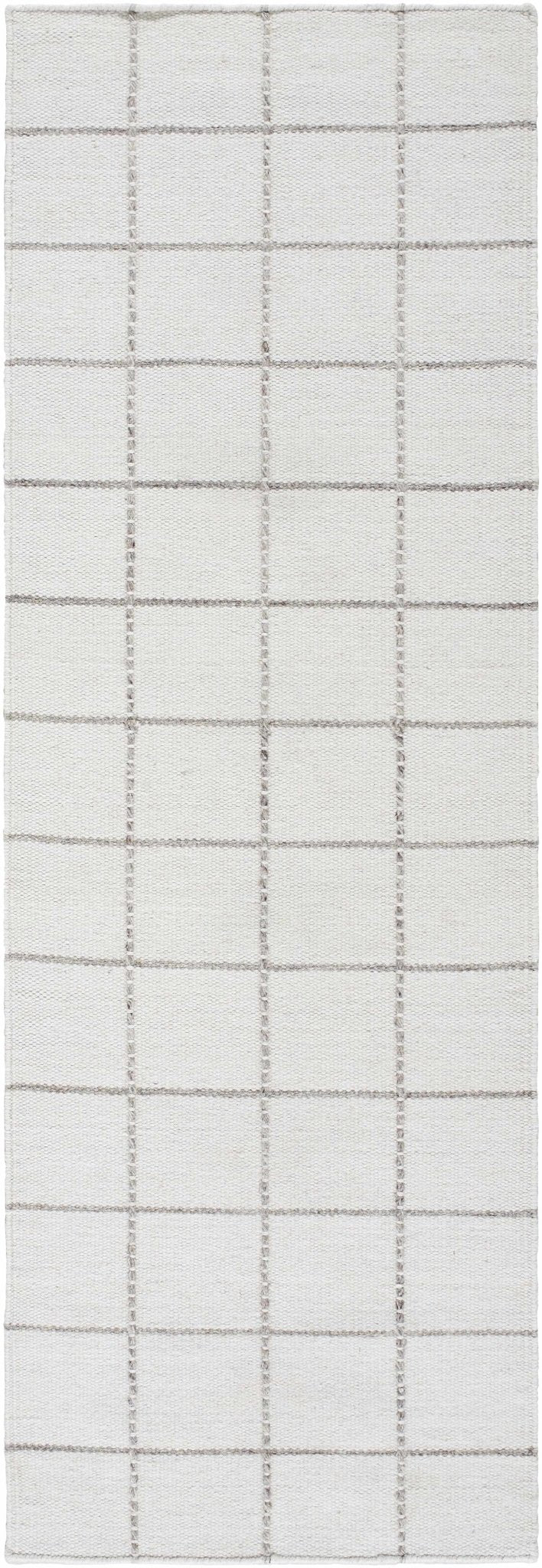 Nissa White Gray Checkered Wool Rug - Quahog Bay Bedding