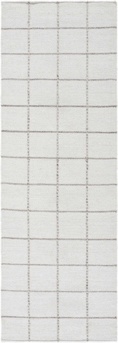 Nissa White Gray Checkered Wool Rug - Quahog Bay Bedding