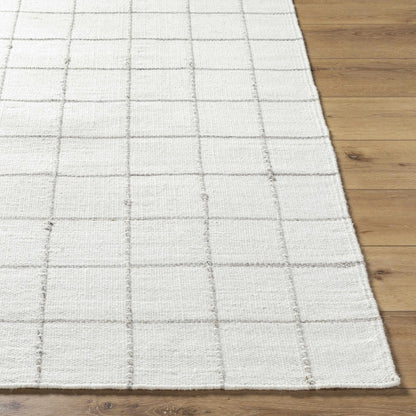 Nissa White Gray Checkered Wool Rug - Quahog Bay Bedding