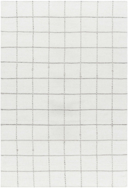 Nissa White Gray Checkered Wool Rug - Quahog Bay Bedding