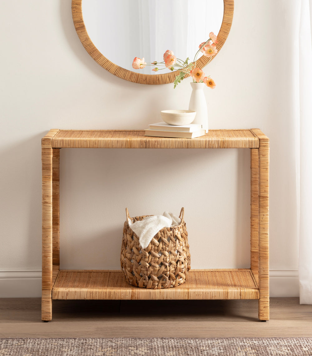 Rafina Natural Rattan Console Table