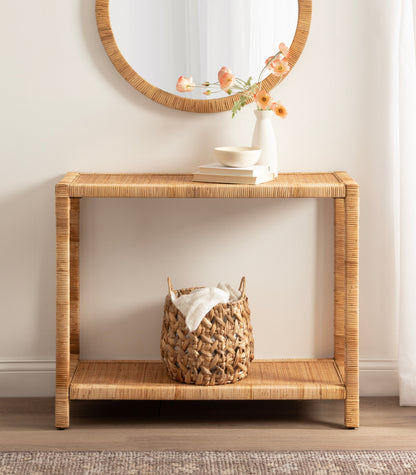 Rafina Natural Rattan Console Table