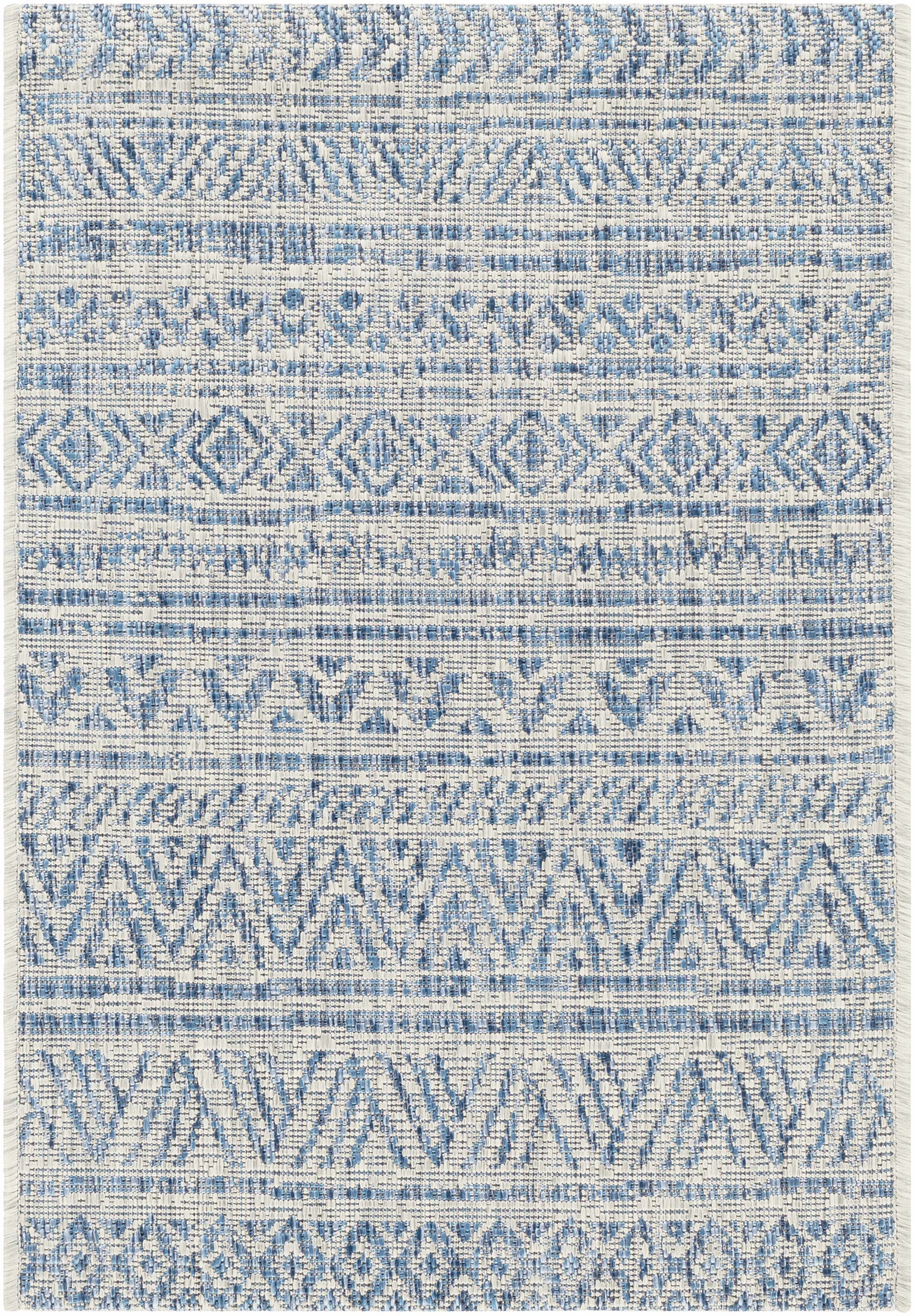 Novato Blue & Light Blue All Over Pattern Performance Rug