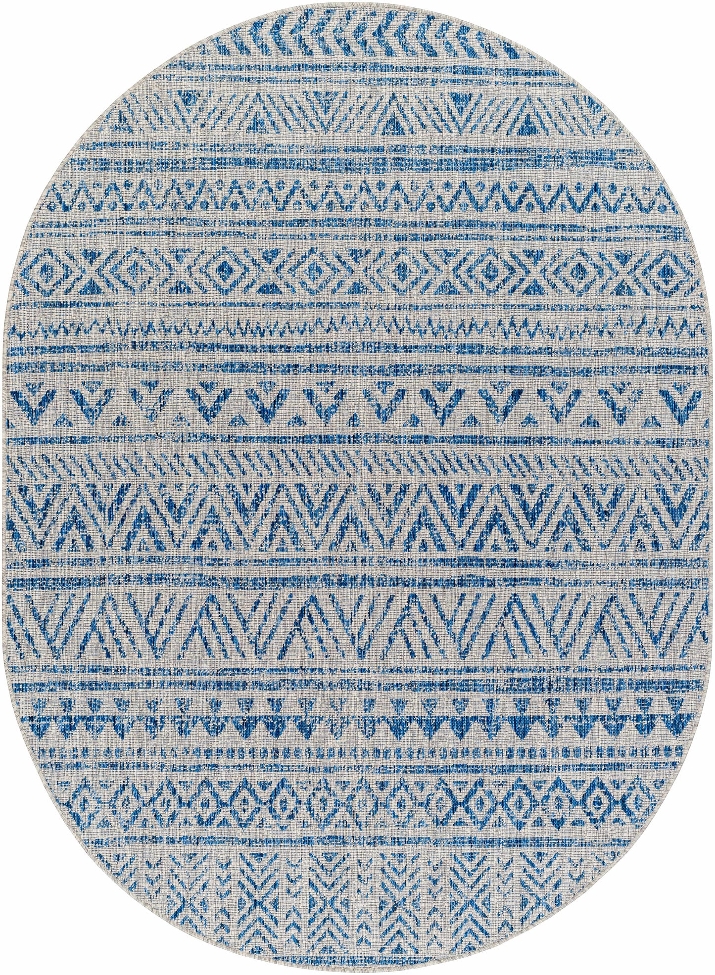 Novato Blue & Light Blue All Over Pattern Performance Rug