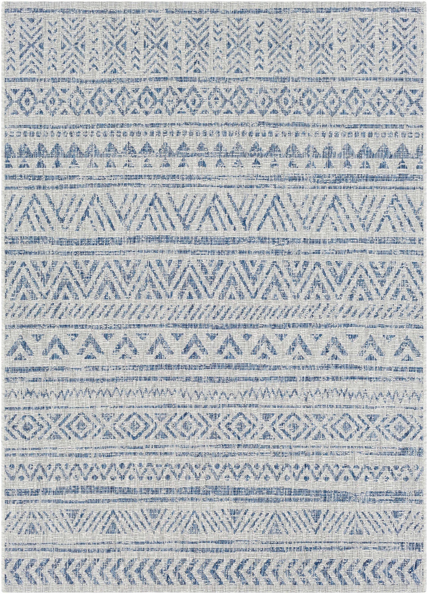 Novato Blue & Light Blue All Over Pattern Performance Rug