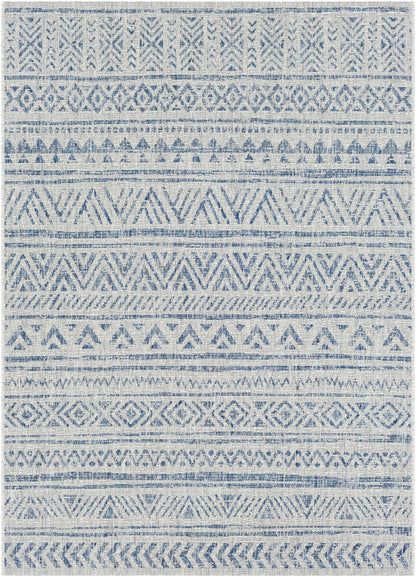 Novato Blue & Light Blue All Over Pattern Performance Rug