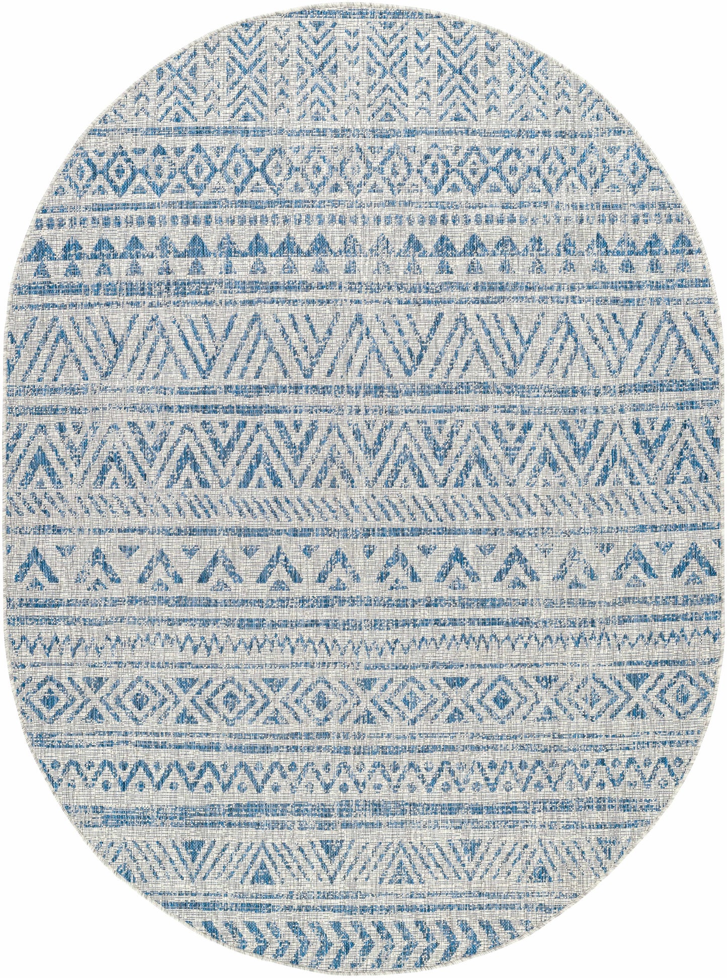 Novato Blue & Light Blue All Over Pattern Performance Rug
