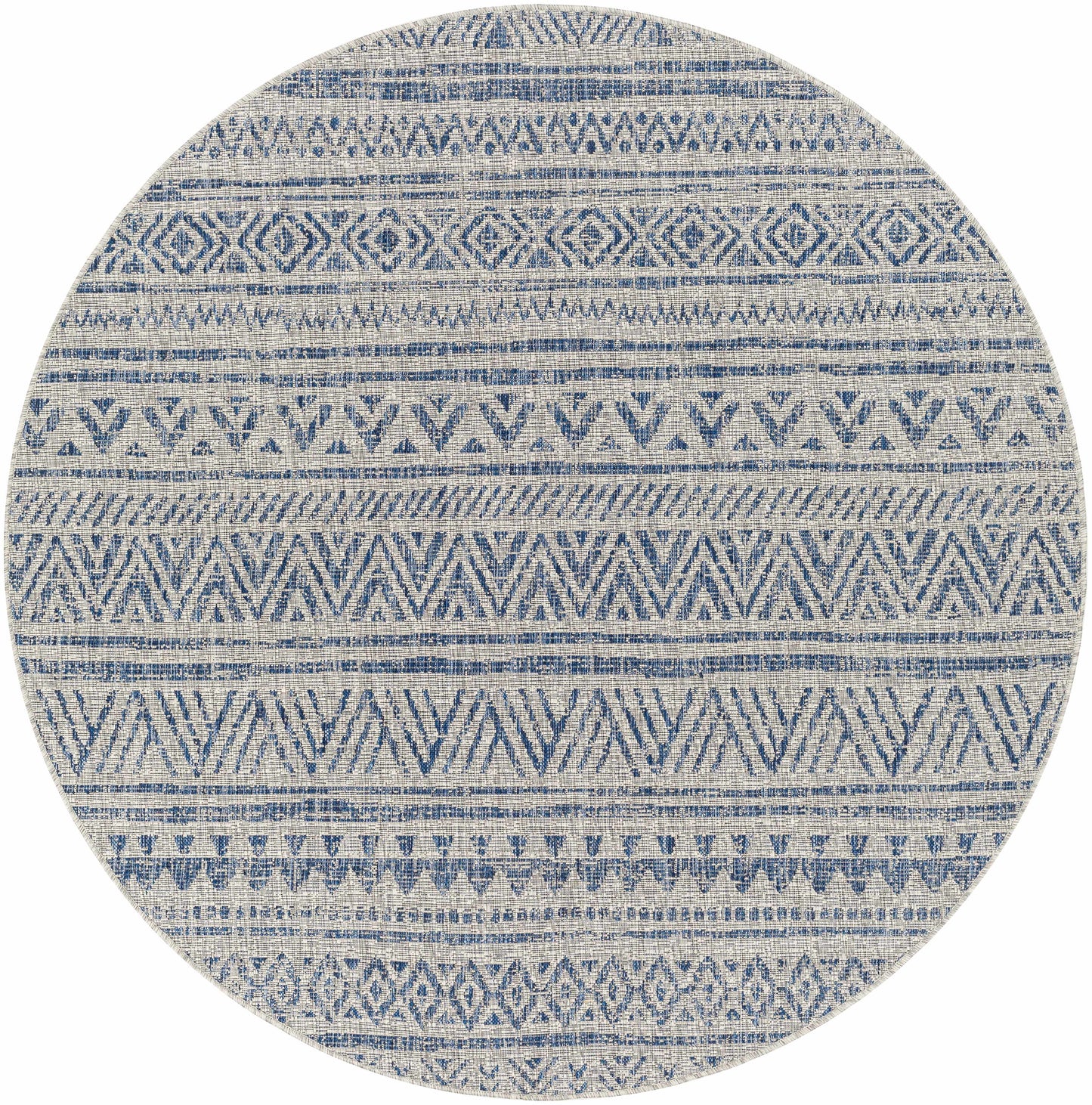 Novato Blue & Light Blue All Over Pattern Performance Rug