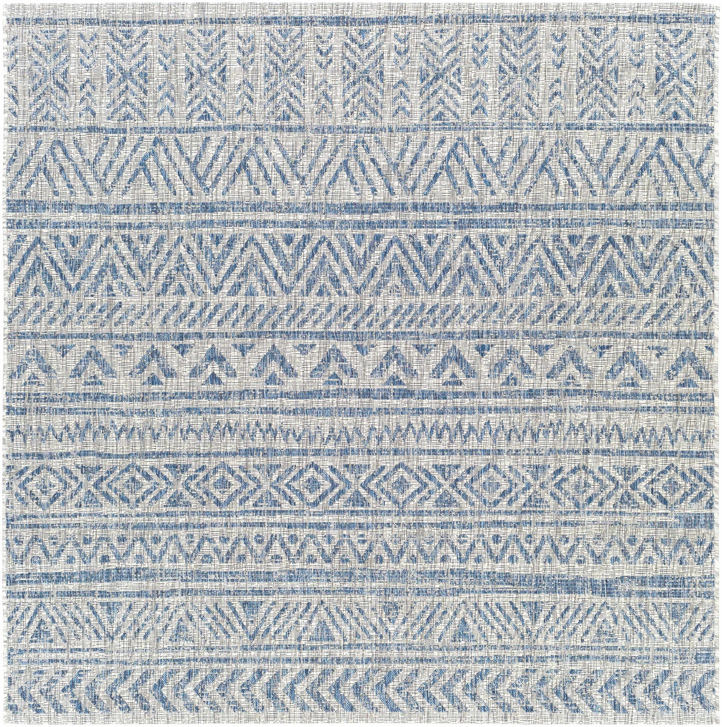 Novato Blue & Light Blue All Over Pattern Performance Rug