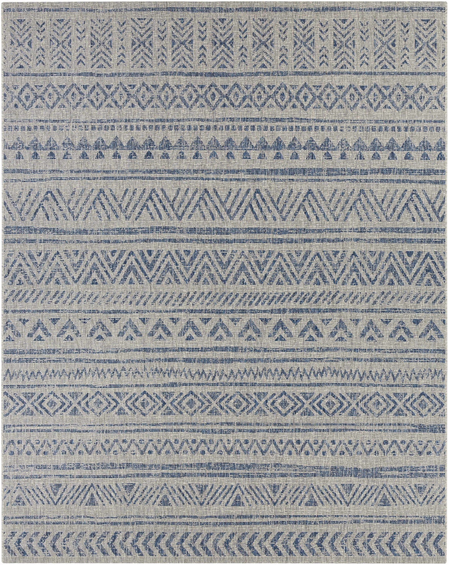 Novato Blue & Light Blue All Over Pattern Performance Rug