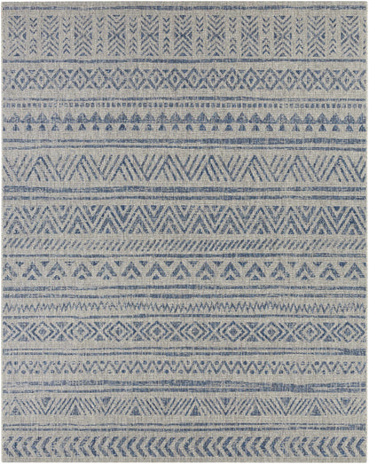 Novato Blue & Light Blue All Over Pattern Performance Rug