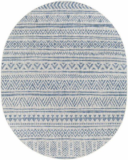 Novato Blue & Light Blue All Over Pattern Performance Rug