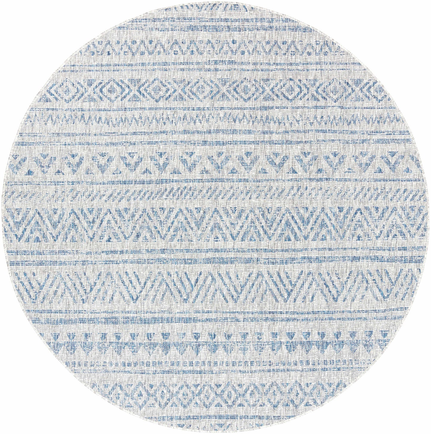 Novato Blue & Light Blue All Over Pattern Performance Rug
