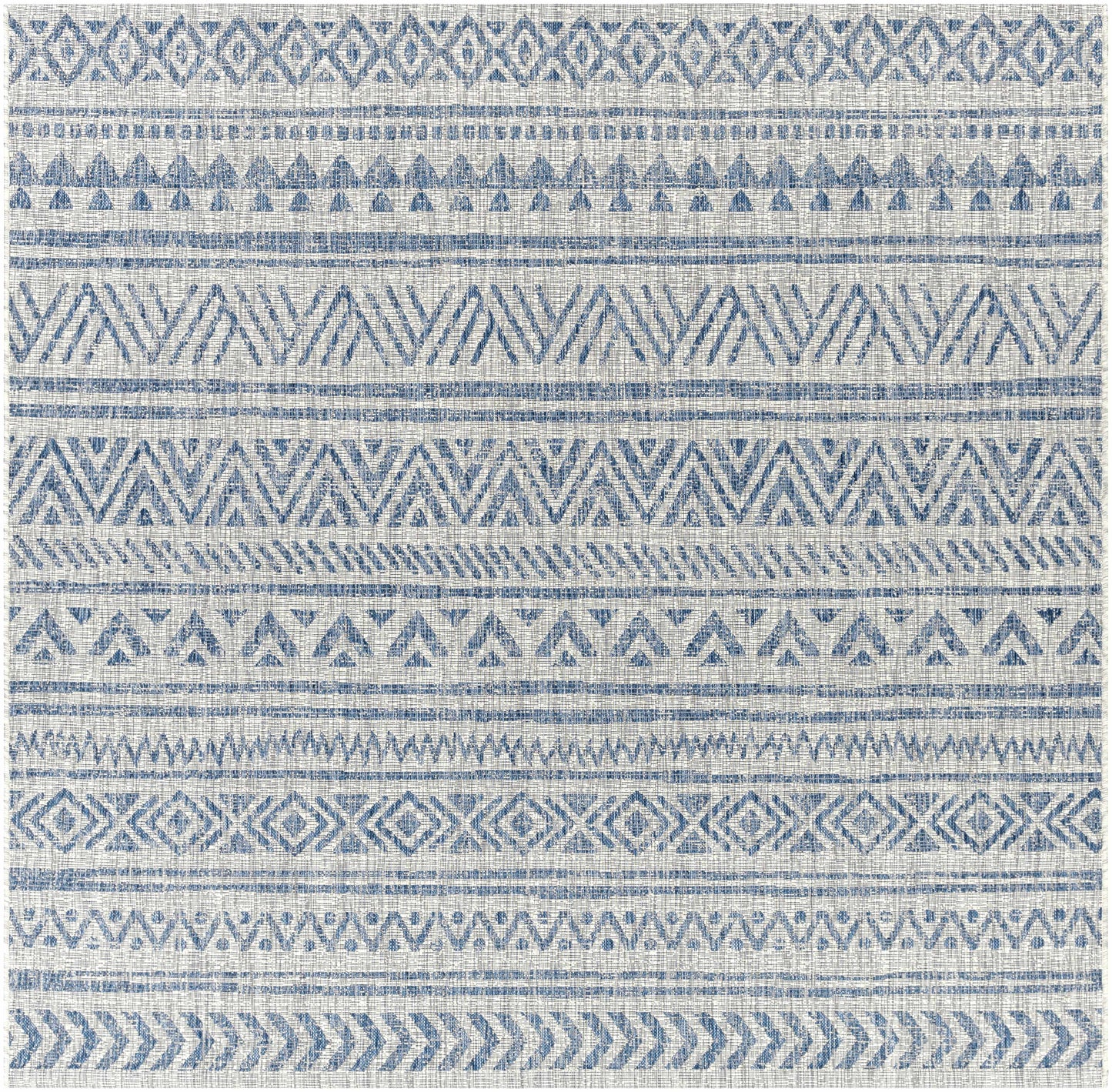 Novato Blue & Light Blue All Over Pattern Performance Rug